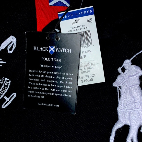 NWT!Mens Sm.Red,Black,White POLO Blackwatch. RARE - Picture 8 of 9